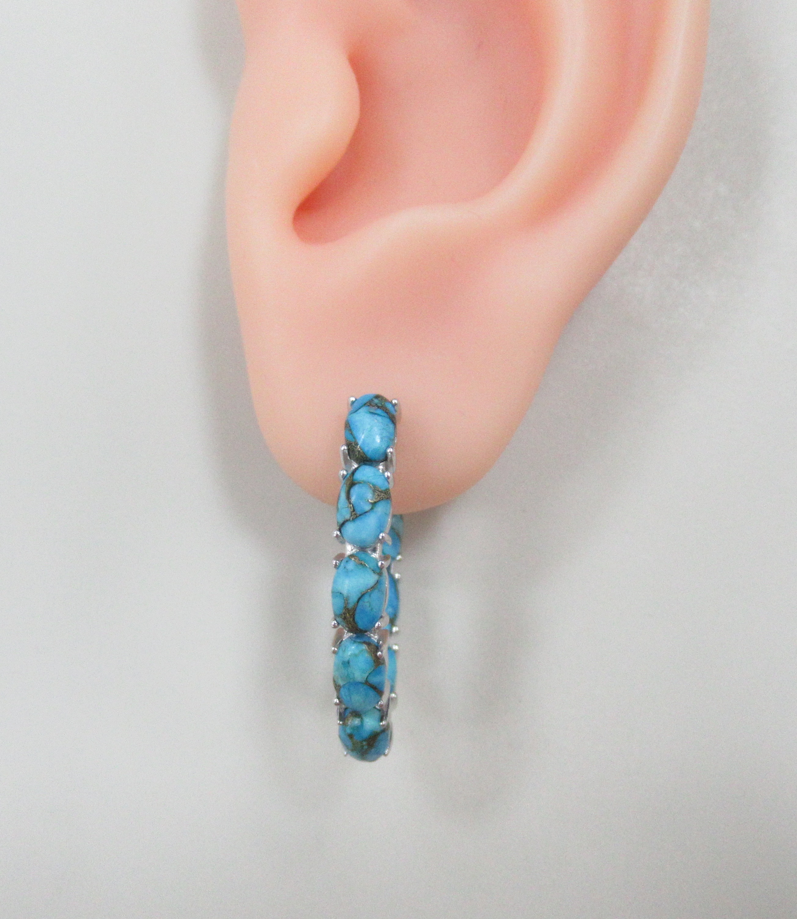 Серебряные серьги с бирюзой